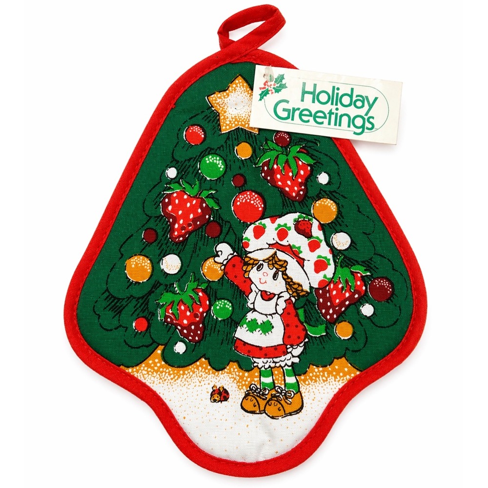 VTG Strawberry Shortcake Christmas Pot Holder 1980 American Greeting Holiday NWT